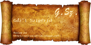 Gál Szigfrid névjegykártya